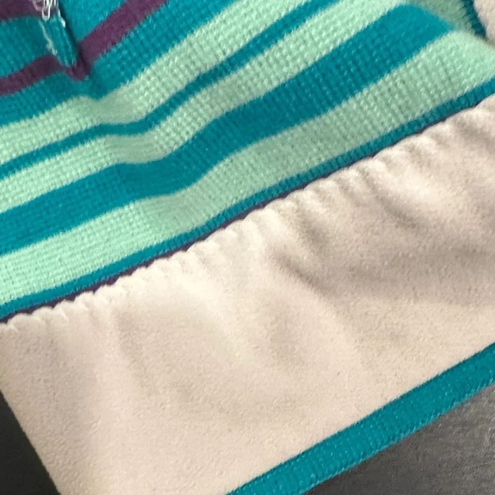 The North Face Kids Striped Beanie - Teal and Purple